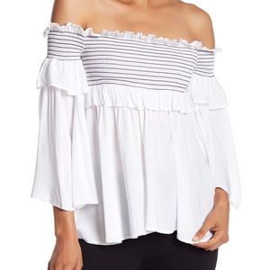 NWOT Vintage Havana smocked off the shoulder top